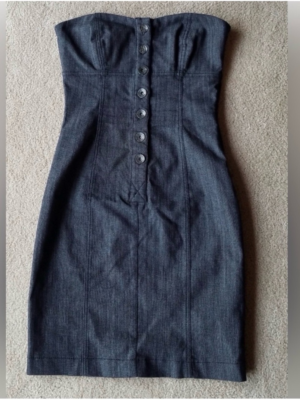 Strapless Fitted Denim Dress from Greece NWOT